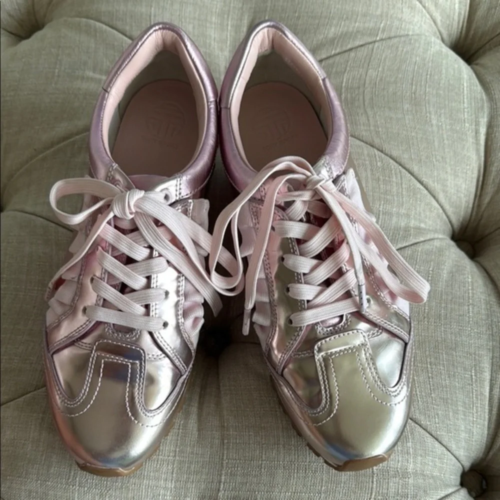 Tory Sport Pink Metallic Sneakers with White Soles